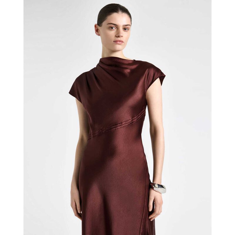 Cue Satin Bind Detail Midi Dress image number 3